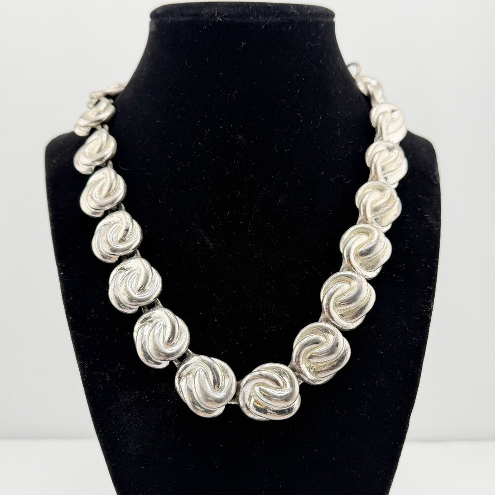 Vintage AKII (Anne Klein) 18" Silver Toned Knot Necklace